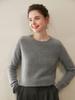 Women's Pure Cashmere Round Neck Sweater - Thickened Knit Pullover, Saddle Shoulder, Autumn/Winter Base Layer.