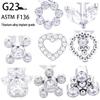 F136 Titanium Alloy CNC Carved Cross Stud Earrings with Zircon Diamond for Women.