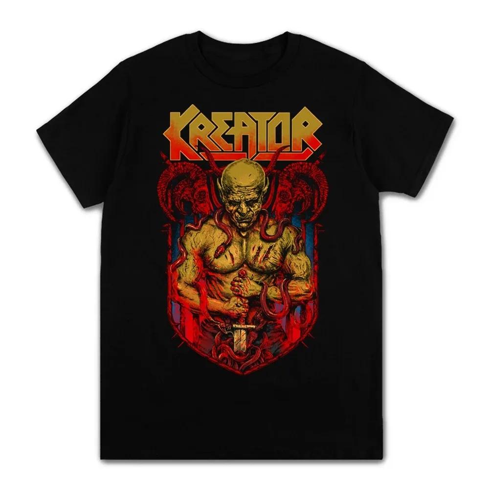 Mens Short Sleeve Tshirts 100 Cotton Kreator Rock Heavy Metal Band Print Adult Unisex Thrash Metal Tees Size S4XL New Women