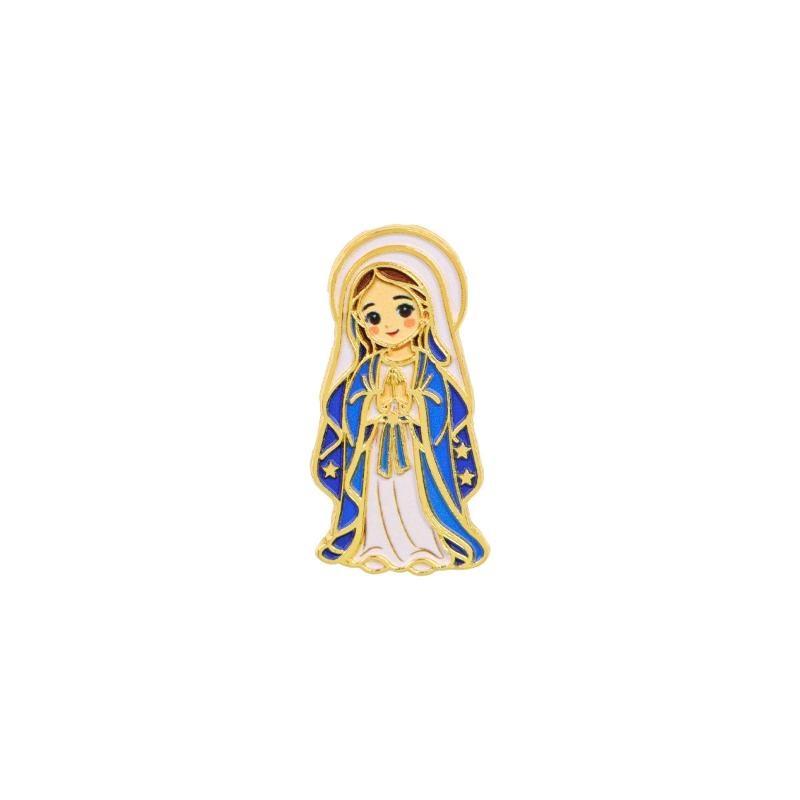 1/2Pcs Mary Enamel Brooches Badge Lapel Pin For Backpack Clothes Accessories Fashion Jewelry Birthday Gifts