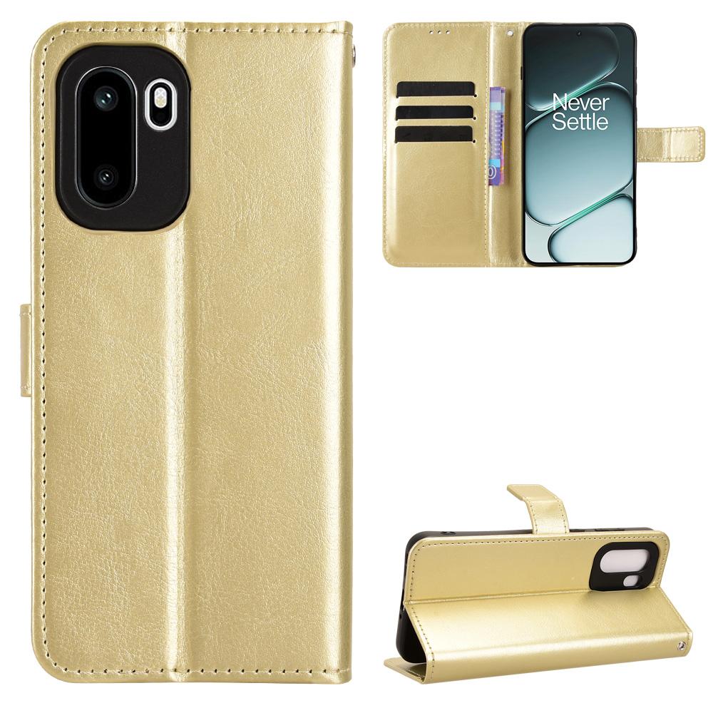 

For OnePlus Ace 6 5G/6T 5G/15R 5G PU Leather Case with Strap Crazy Horse Texture Phone Wallet Cover