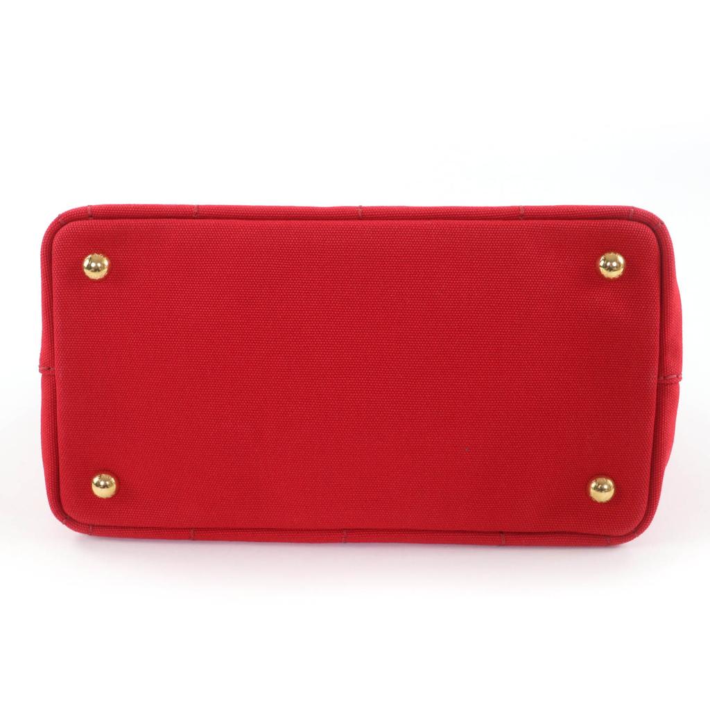Ausgezeichnete PRADA Handtasche Canapa Dreieck Mit Logo 2-Wege Canvas Tragetasche 1BG439 Gebraucht