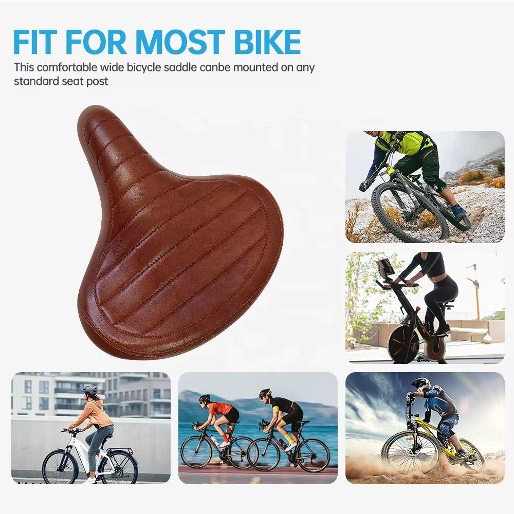 MTB Spring Bicycle Saddle Leather Retro Mountain Bike Seat Bicycle Seat Cushion  Replacement