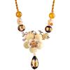 GemChic Women's New Classical Ethnic Glaze Flower Petal Pendant Necklace Vintage Adjustable Chain Fashion Birthday Christmas Jewelry Gift