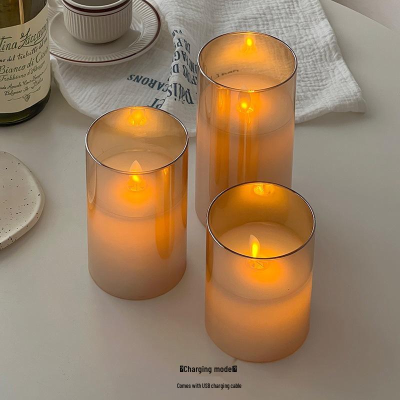 Schwingende Docht-LED-Kerze Nachtlicht – Kreative Schreibtischdekoration für Schlafzimmer-Ambiente