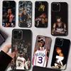 Allen Iverson Phone Case For iPhone 17,16,15,14,13,12,11 Plus,Pro Max,XS,Soft Silicone Black Cover
