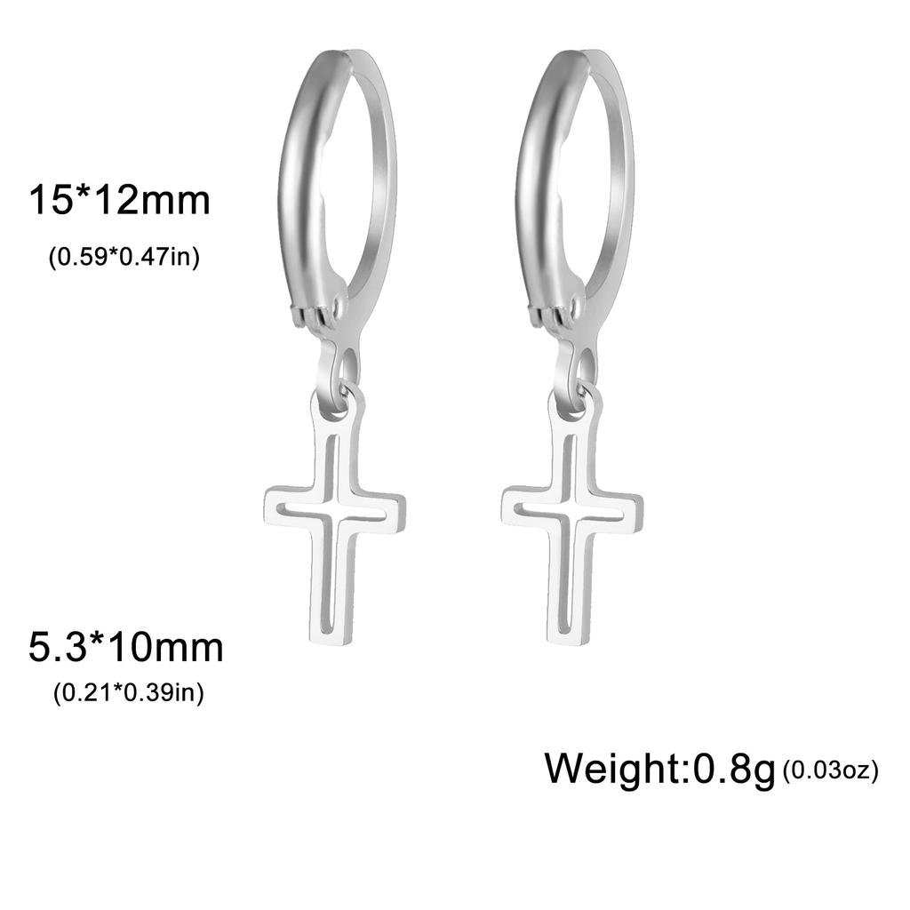 Golden Pendant Hoop Earrings with Heart Hexagon Snake Cross Butterfly Flower Bird Jewelry Gift