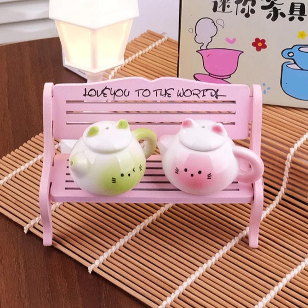 Chinese Style Milk Tea Lid Accessories Exquisite Ceramic Cat Ear Pot  Hotel