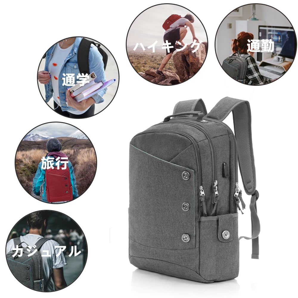 KINGSLONG Men's Backpack, Large Capacity, Multi-Layered Storage, Waterproof, Lightweight, Business Backpack for Women, Perfect for Commuting, School,