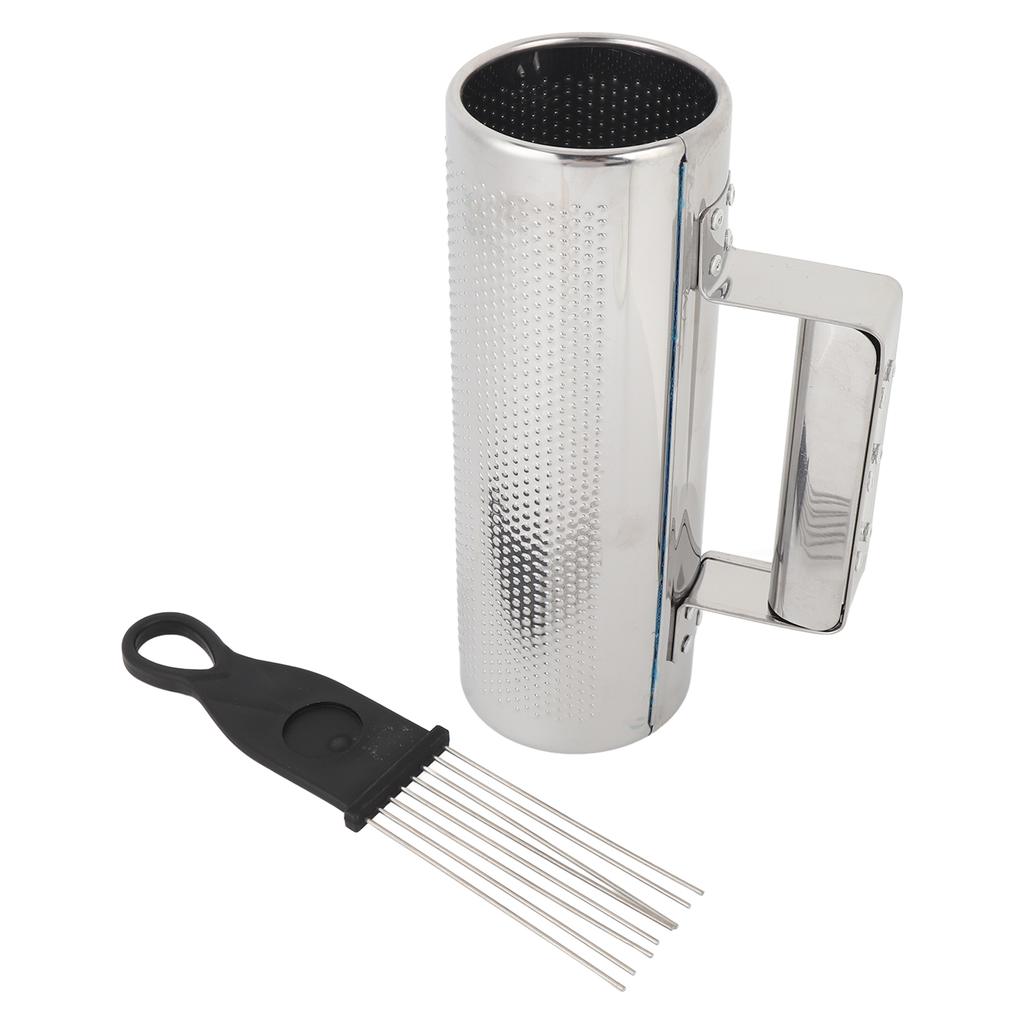 Guiro Shaker Metal Handle Percussion Shaker for Caballito Music Stage Performances 21x7.3CM