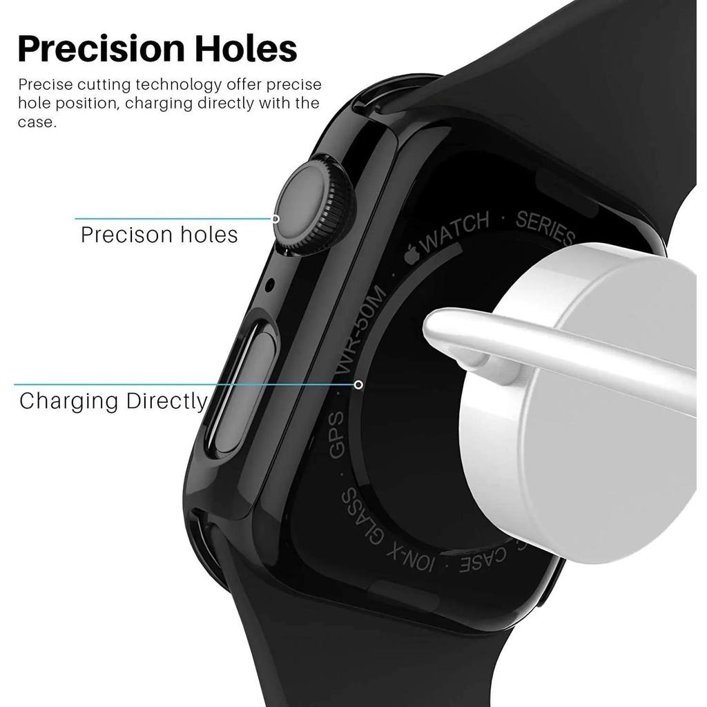 Tempered Glass Cover For Apple Watch Case Series 9  8  7 6 5 4 SE3 3 2 141mm  45mm  44mm  40mm 42mm 38mm PC Bumper Protector