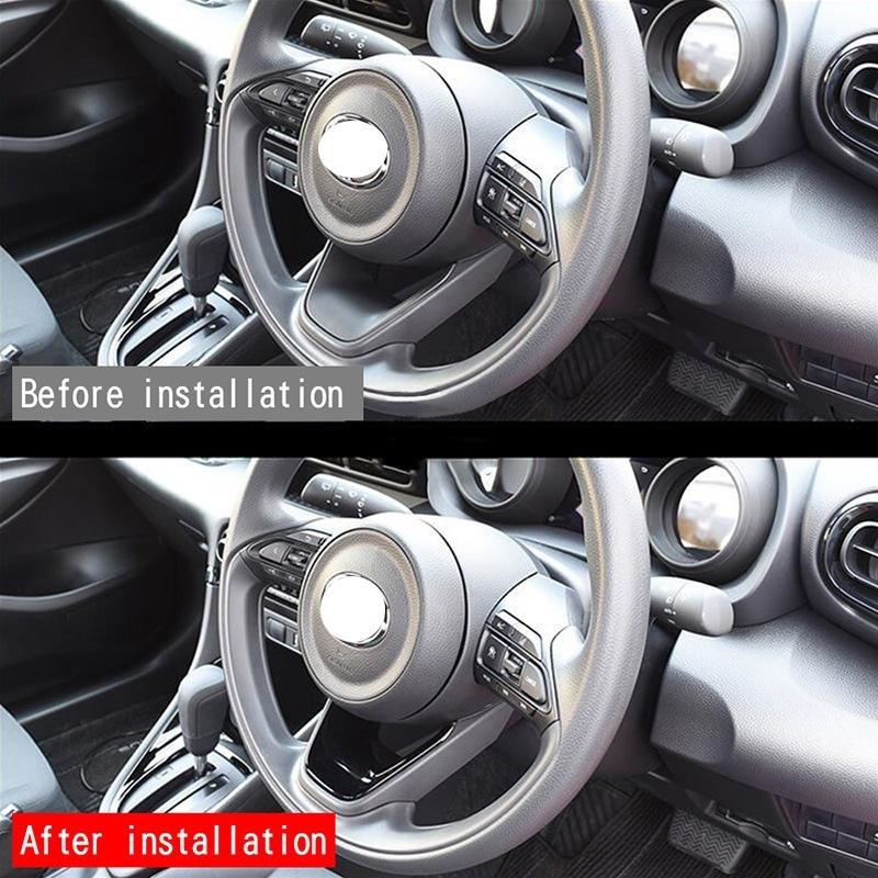For Toyota Yaris Cross Aqua Sienta Interior Accessories ABS caronfiber black Steering Wheel U shaped Cover trim