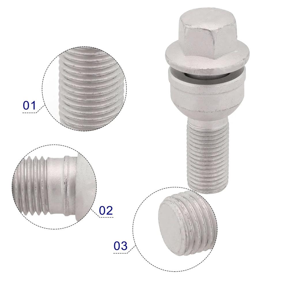 Wheel Lug Nut Stud Wheel Bolt For A5 A8 Q3 Q5 Q7 RSQ3 S8 SQ5 8T 4H 8U 8R 4M 8U 4H 8R0601295 Steel Wheel Bolt