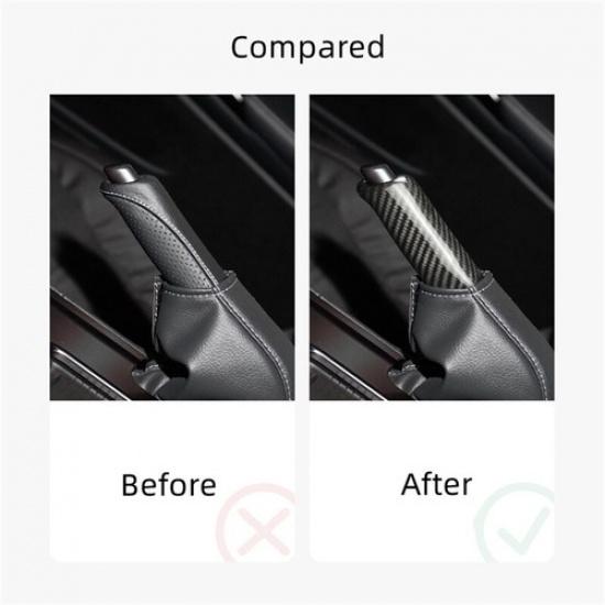 Real Carbon Fiber Car Handle Hand Brake Cover Trim For Nissan GT-R GTR 2008-