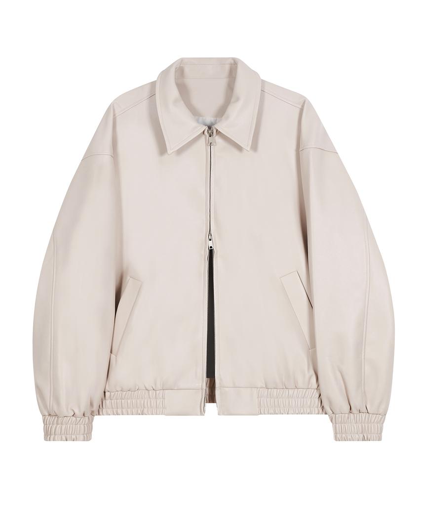 Standarderror 87-Stan009 [Renewal] Standard Blouson Leather Jacket Ivory (B Type)