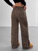 Women's Leopard Print Wide-Leg Casual Pants - Loose, Versatile, Long