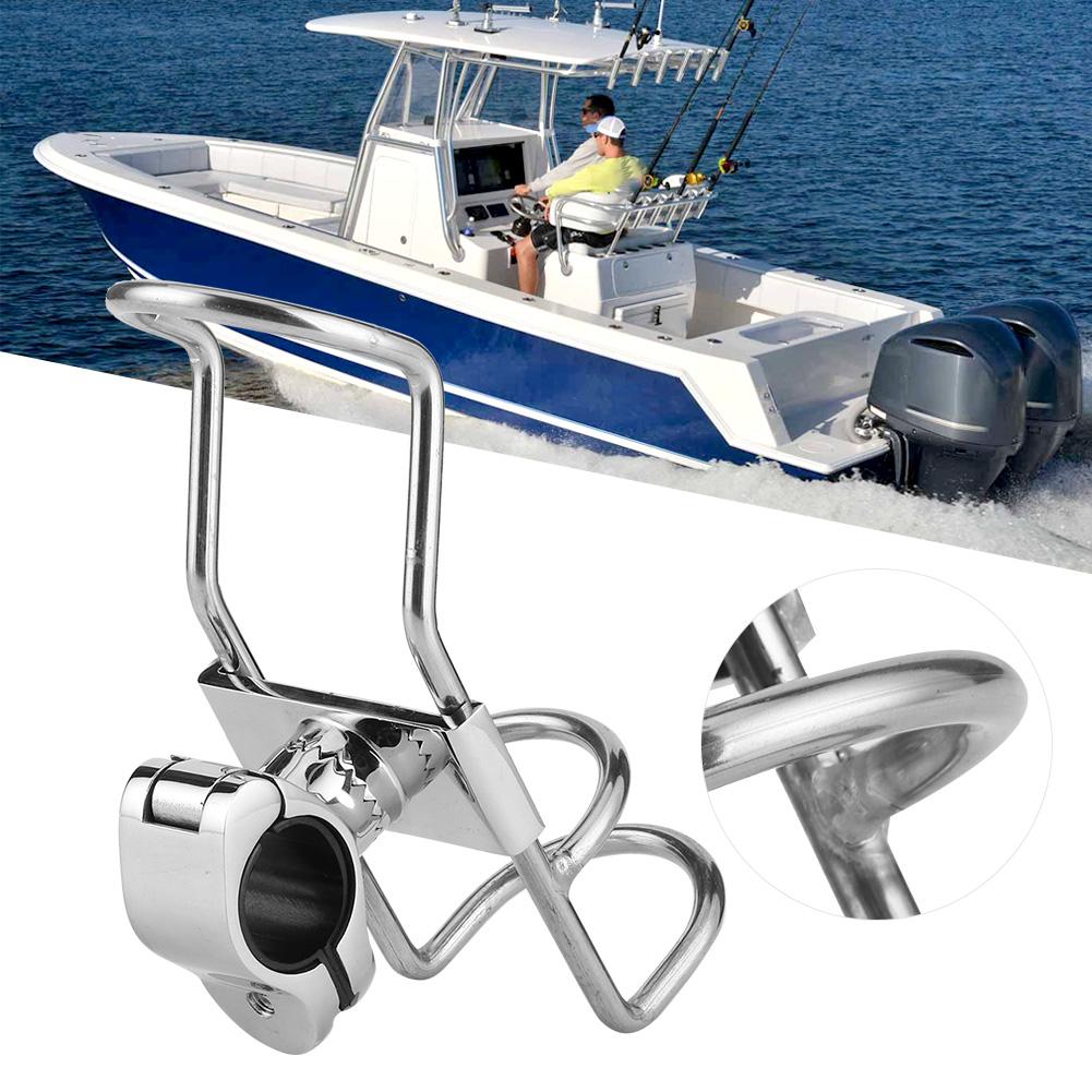 Fishing Rod Rack Stainless Steel Rail Mount Pole Bracket Support Clamp Boat Accessories26mm 1.0in