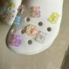 14Pcs/Set Luminous Bear+Bear Footprint Combination  Decoration For Clogs Detachable Accessories Shoe Charms Decoration