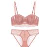 French sexy lace underwear women's half cup strapless non-slip back underwear large chest small large size bra