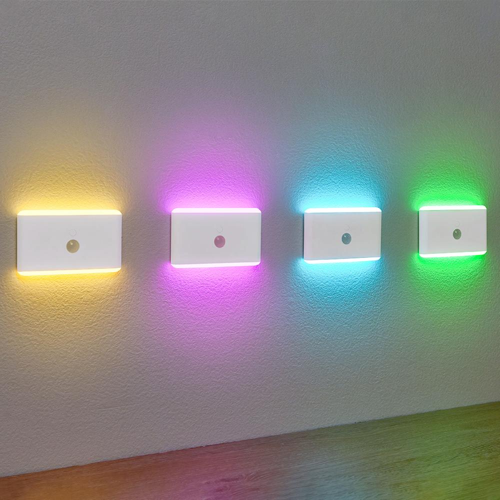 LED Motion Sensor Night Light 3 Modes Stair Lamp Dimmable Lighting with Battery for Indoor Bedroom Cabinet Gift Camping Decor
