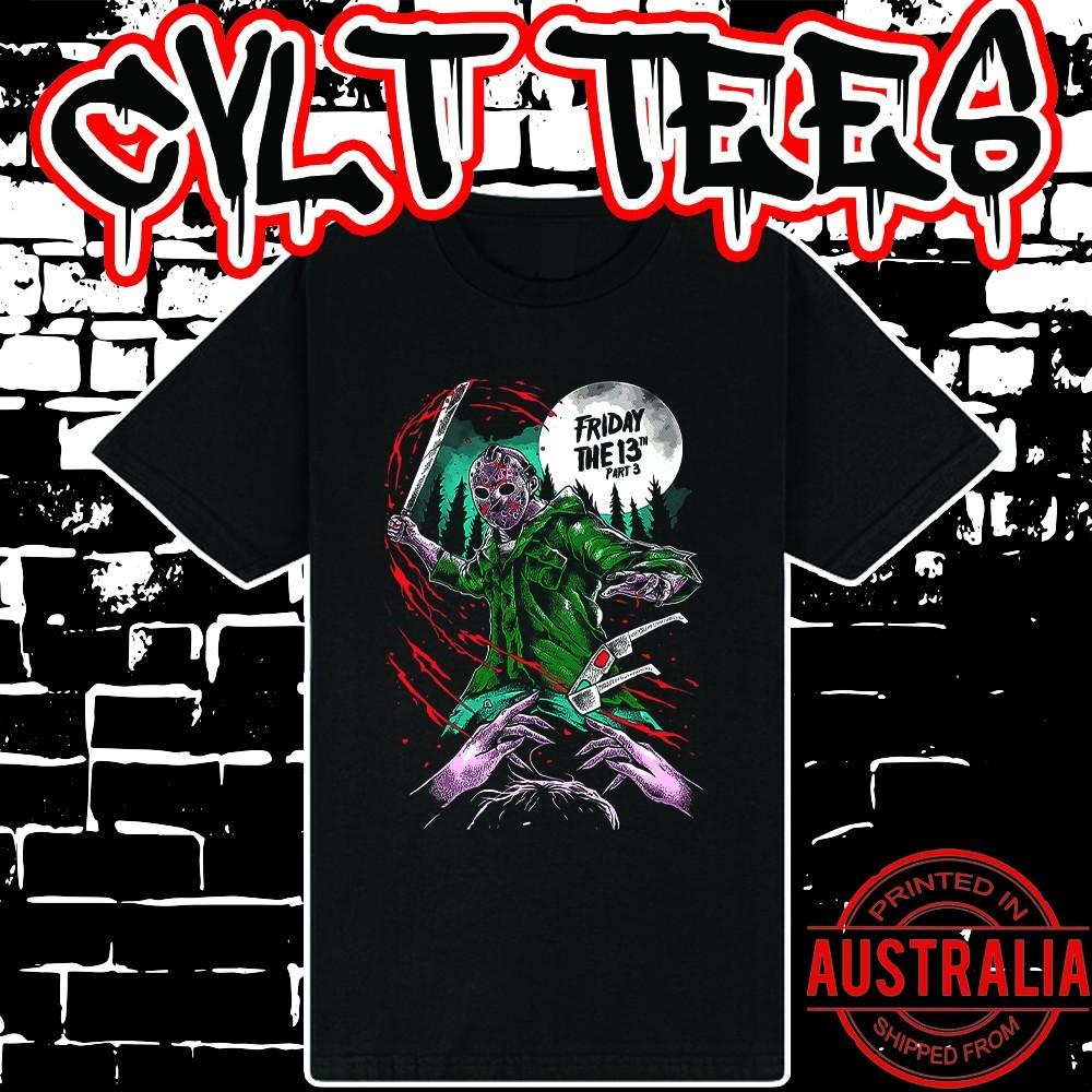 Friday the 13th Movie Shirt ~ Premium Black Gildan Cotton Tee Unisex T-Shirt L