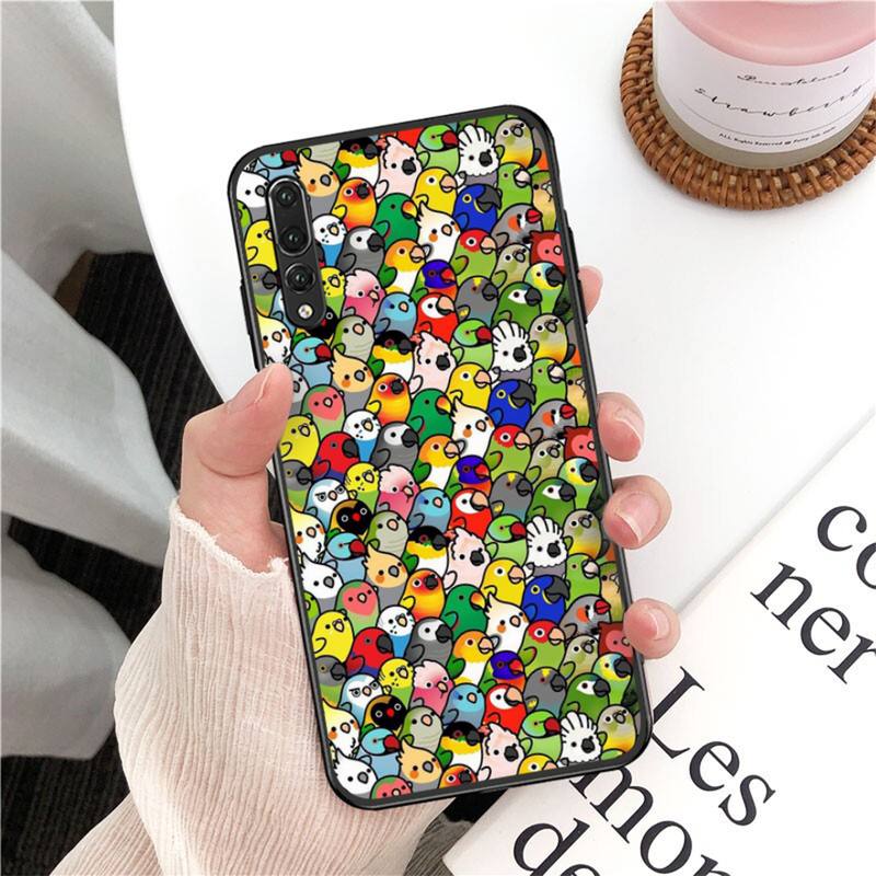 YNDFCNB Chubby Cockatiels Parrotlets Hello Parrot Bird Phone Case for Huawei P30 40 20 10 8 9 Lite Pro Plus Psmart2019