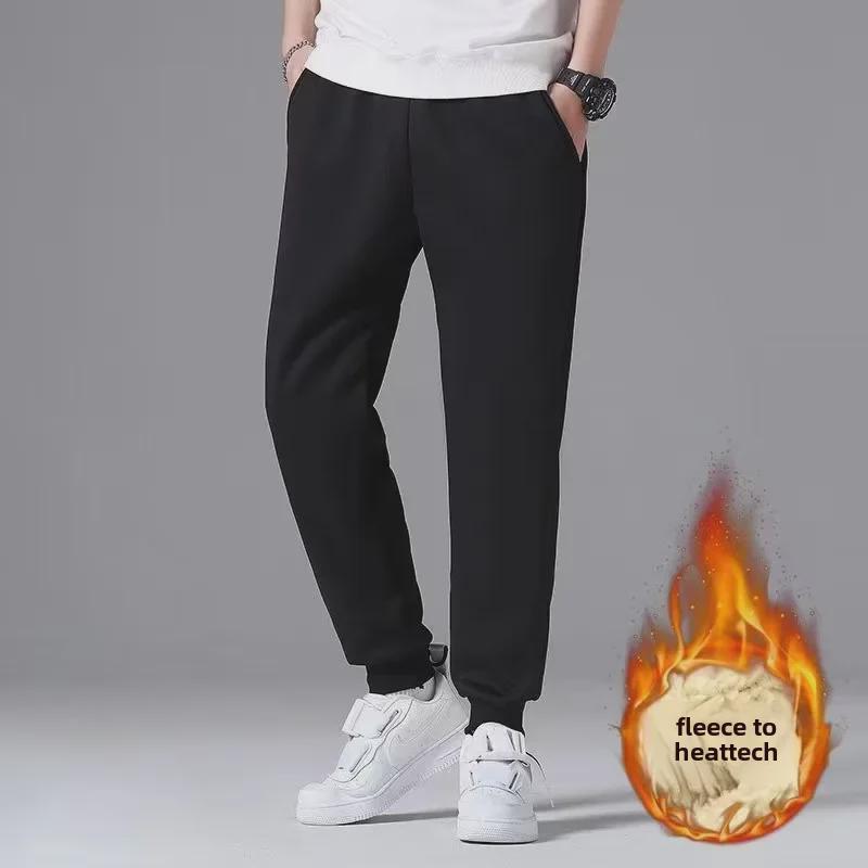 Men’s 2023 New Thickened Fleece Sports Pants: Loose Cuff, Casual Winter Trousers, Large Sizes Available