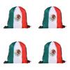 Pack Of 4 Durable Polyester Drawstring Bags With Tournament Flags Football Fan Gift For Party Favors And Sports Event