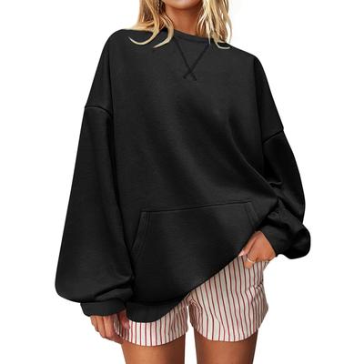 Women's Fashionable Loose Long Sleeved Sports Top Casual Pullover Hoodie