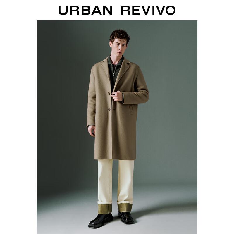 

Мужское зимнее пальто UR 2024 года из смесовой шерсти оверсайз с лацканами с разрезом XS