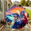 Enchanted Fairy Tea Party Umbrella: A Magical Companion for Outdoor Adventures, Automatically Opens/Closes, Lightweight and Durable,