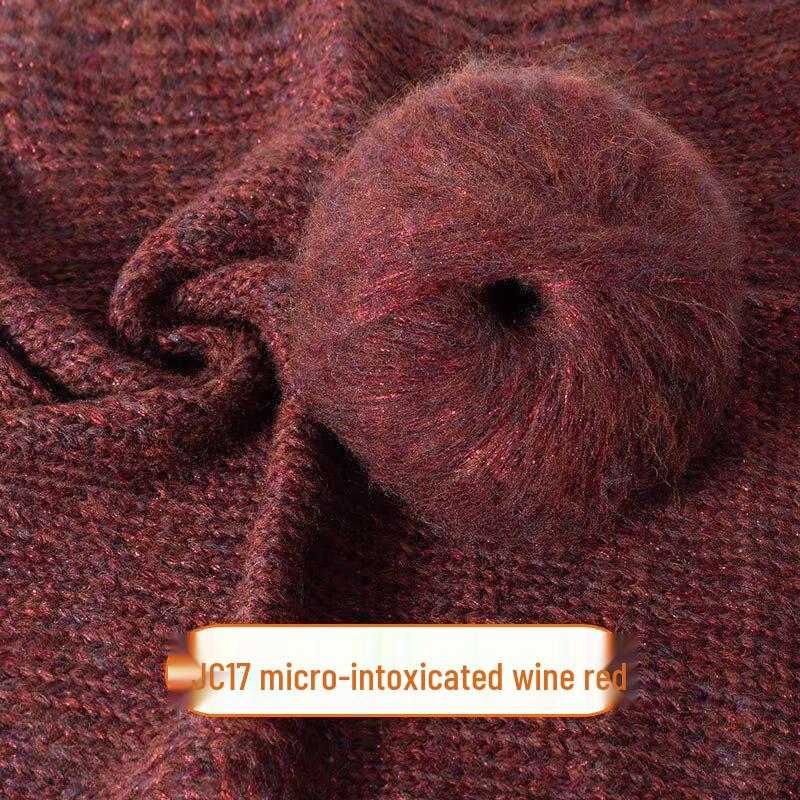 Sparkly Hand-Knitted Soft Mohair Sweater Set with Silk Yarn