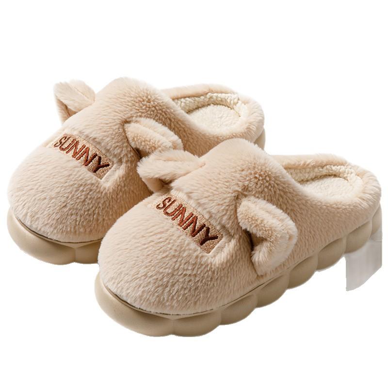 Niedliche Baumwollpantoffeln Herbst und Winter 2025 neu Indoor Heimtextilien Samt dicker Boden warme Paar Baumwollmopp