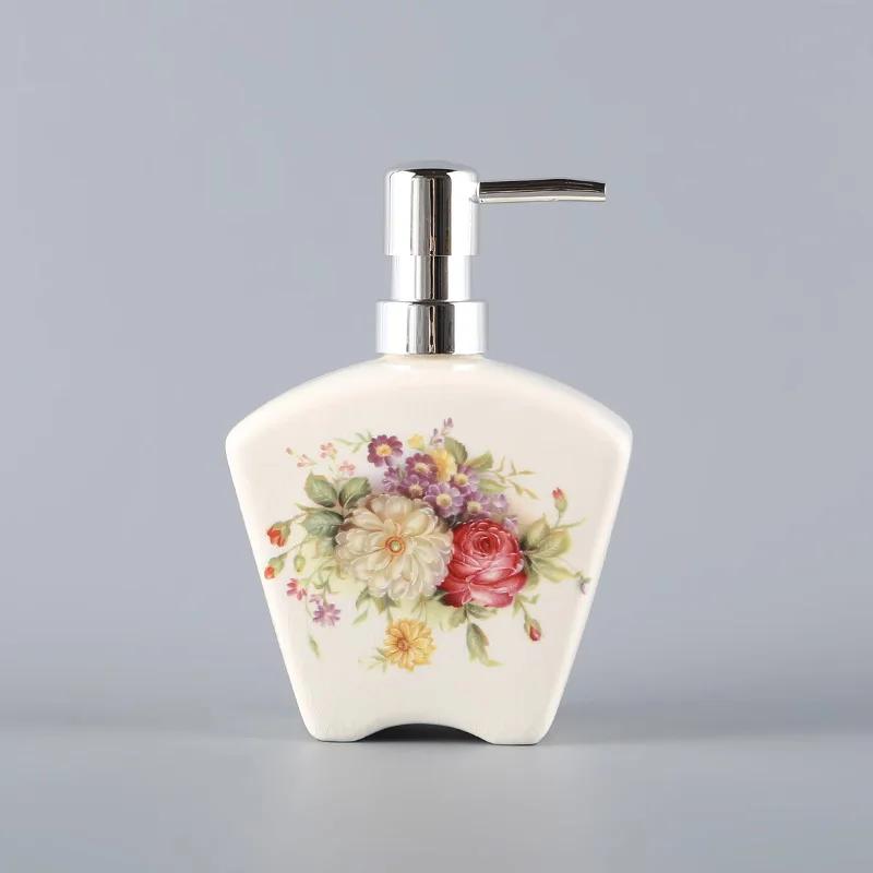 450ml Ceramic Hand Sanitizer Bottle French Premium Ice Cracked Shampoo Bottle Shower Gel Dispenser Bottle Bathroom Accessories