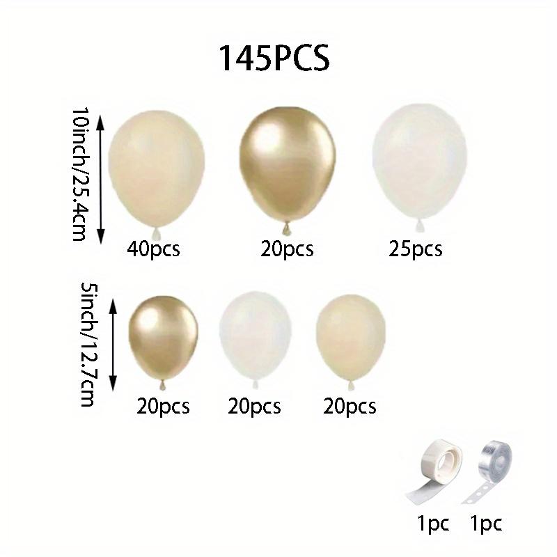 145 Pieces Balloon Arch Set White and Gold Party Decoration for Wedding Engagement Birthday Graduation and Other Occasions