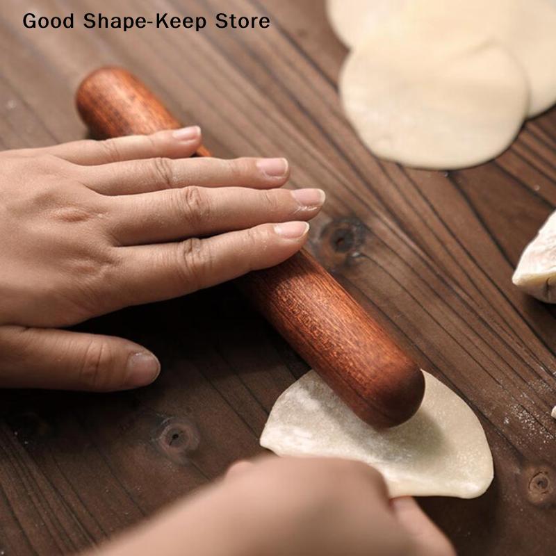 daily25cm Wooden Rolling Pin Fondant Cake Tool Nonstick Dough Roller for Pastry Baking Pizza Pie Baking Kitchen Use