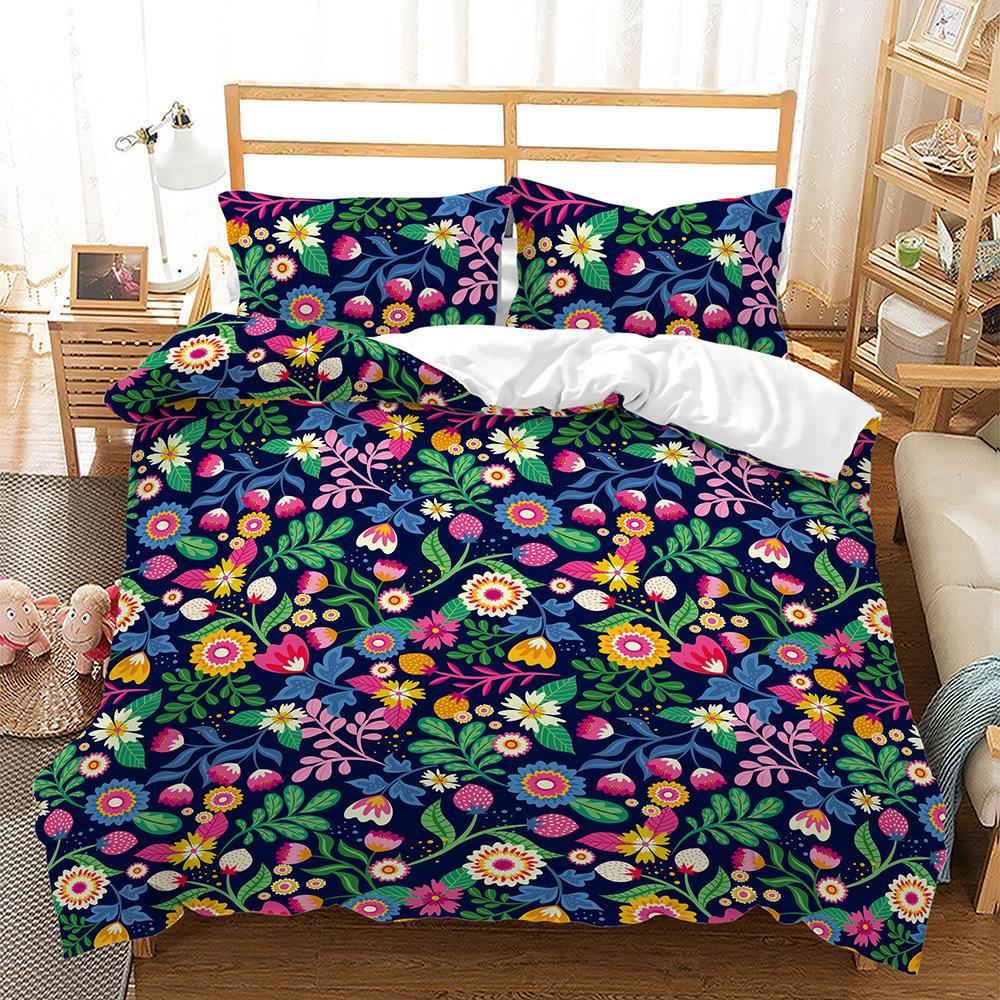 Quilt Cover Flower Floral Series Fresh 3D Quilt Cover Three-Piece Digital Kit