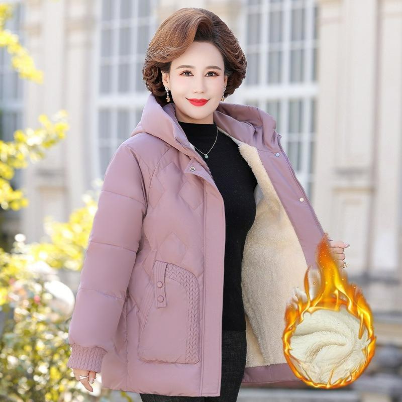 

Зимняя стеганая куртка Женская зимняя плюс бархатная толстая стеганая куртка Женская пуховая куртка L