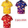 Summer Fashion Beer Hamburger Cat Printing Shirt Hawaiian Beach Vacation Clothing Men's Street Style Shirt Daily Men's and Women's Shirt