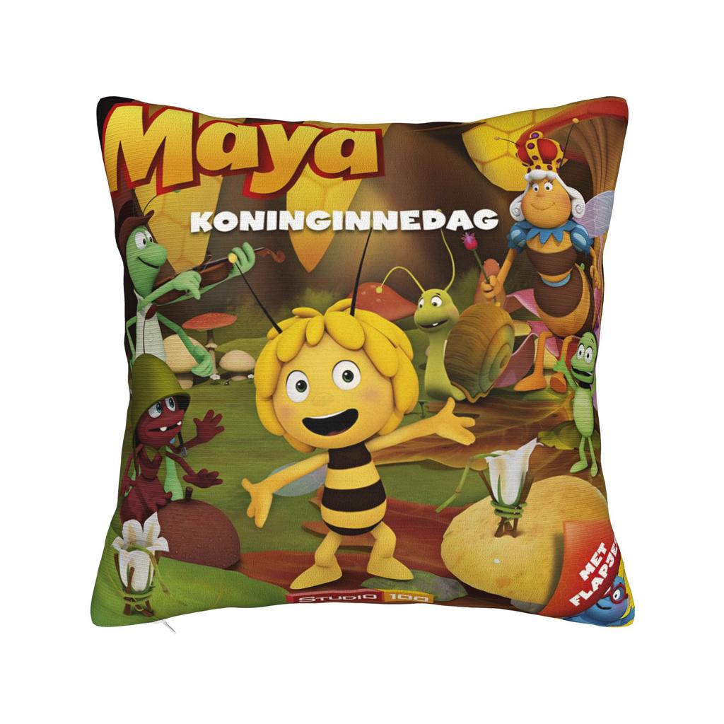 Maya de Bij Met Bloemen Cartoon Kussensloop Merchandise Zacht Kussenhoes Cadeau Sierkussenhoes Huis Multi Maat