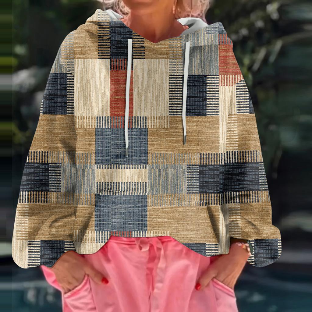 Damen Sweatshirt mit Blumenmuster, locker, lässig, langärmlig mit Kapuze