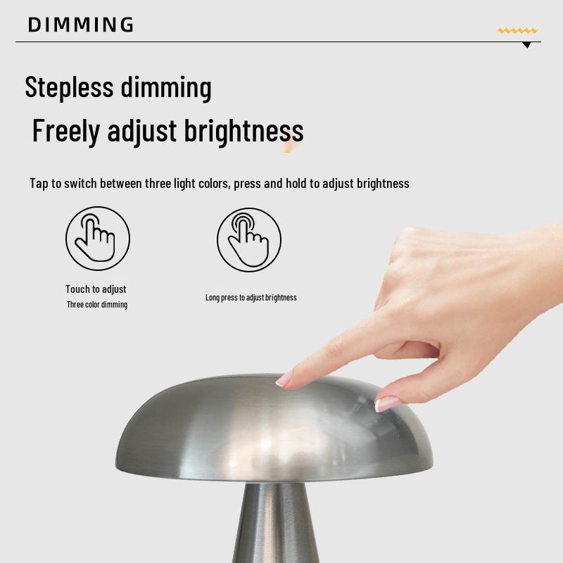 Danish Mushroom Lamp - Touch Bedside Night Light and Decorative Desk Lamp for Bars and Restaurants.