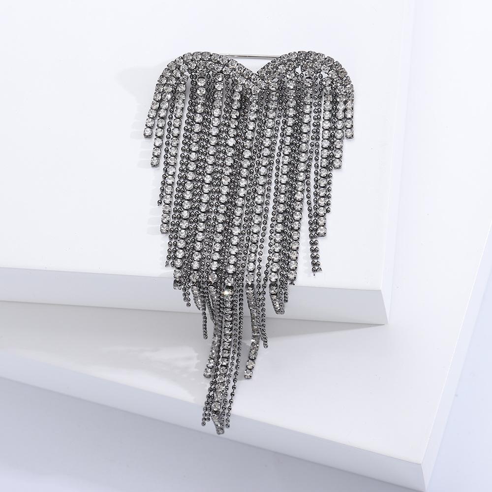 

Европейская и американская роскошь бахрома корсаж темперамент креативная одежда аксессуары персонализированная элегантная цепочка захват брошь свитер куртка булавка