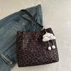 High Value Suede Leopard Print Tote Bag Large Capacity Fashion Commuter Shoulder Messenger Bag