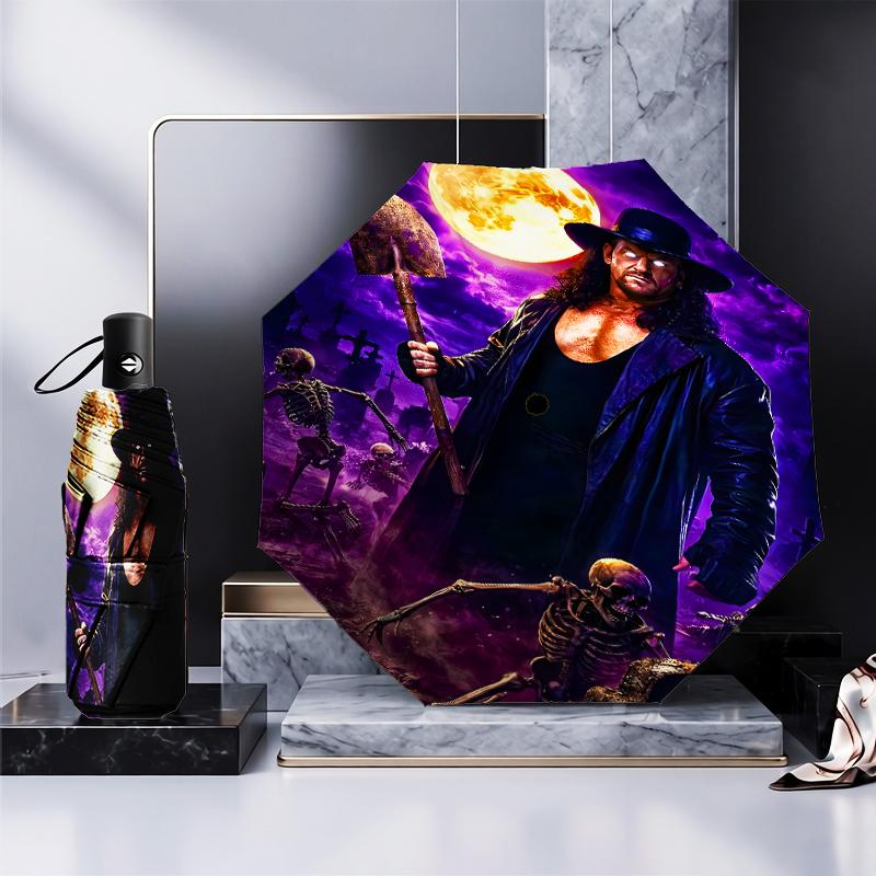 Moonlit Graveyard Undertaker Umbrella 8-Frame for Travel, Camping, Casual Lightweight Portable Umbrella, Essential for Every Family Holidays Gift