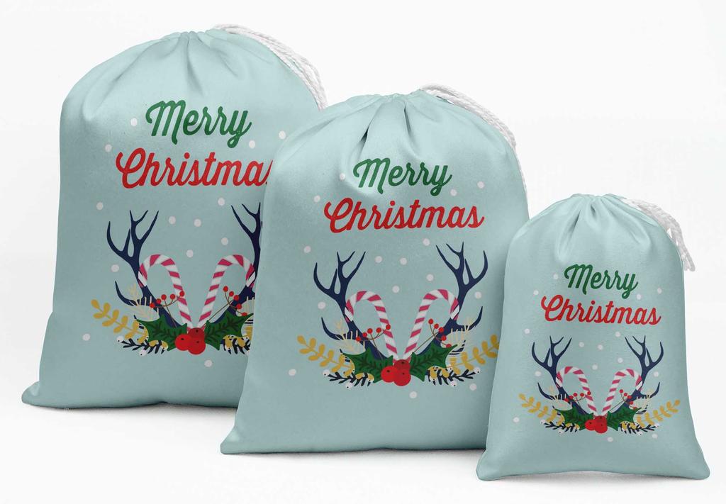 Darling Souvenir Blue House & Tree Christmas Party Supplies Gift Pouches Favor Candy Bags 15