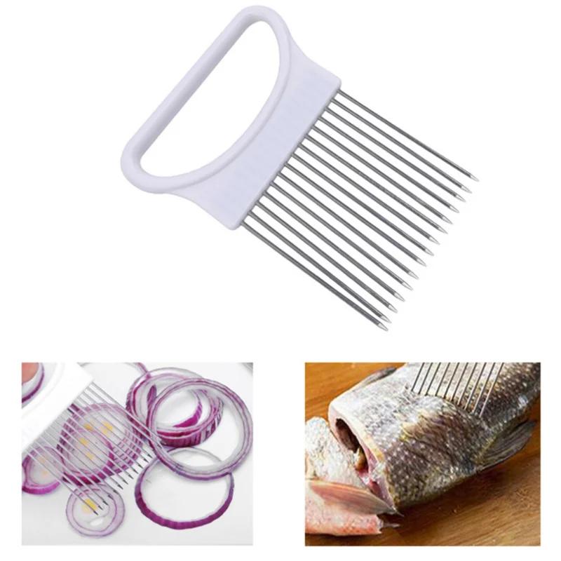 Multifunctional Portable Vegetable Slicer Stainless Steel Onion Slicer Fruit Vegetable Slice Needle Cut Meat Tomato Potato