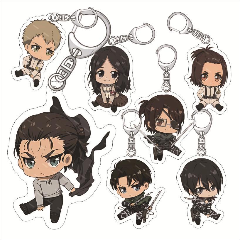 Attack On Titan Acrylic Lovely Keychain Classic Anime Jewelry Friend Gift Bag Charm Keyring Souvenir Creative Key Chain Pendant