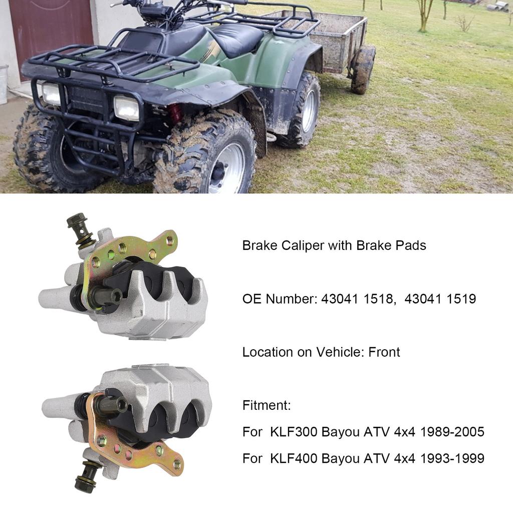1Pair Brake Caliper with Brake Pads 43041 1518 Left Right Stable Front Brake Caliper for KLF300 Bayou ATV