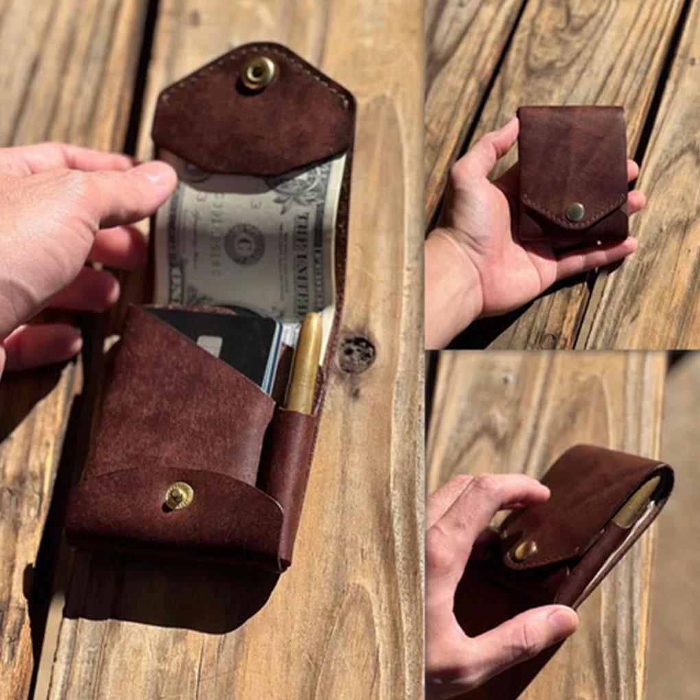 Slim Wallet With Pen Slot Large-Capacity Card Holder Handmade Leather Card Holder Wallets For Men Uk